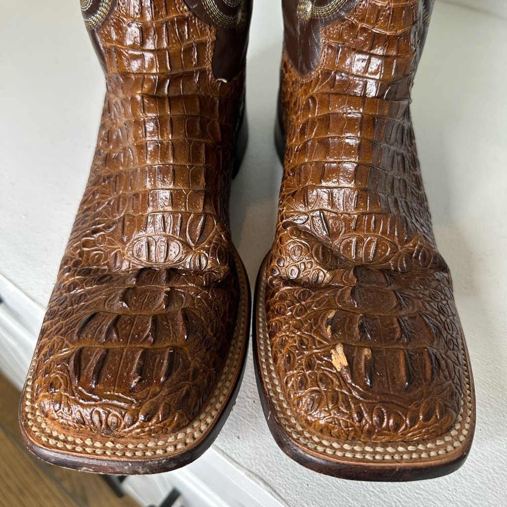 Ferrini Western Boots Genuine Cowhide Leather Exotic Vamp Men’s 8.5 / Women’s 10 - Picture 3 of 9